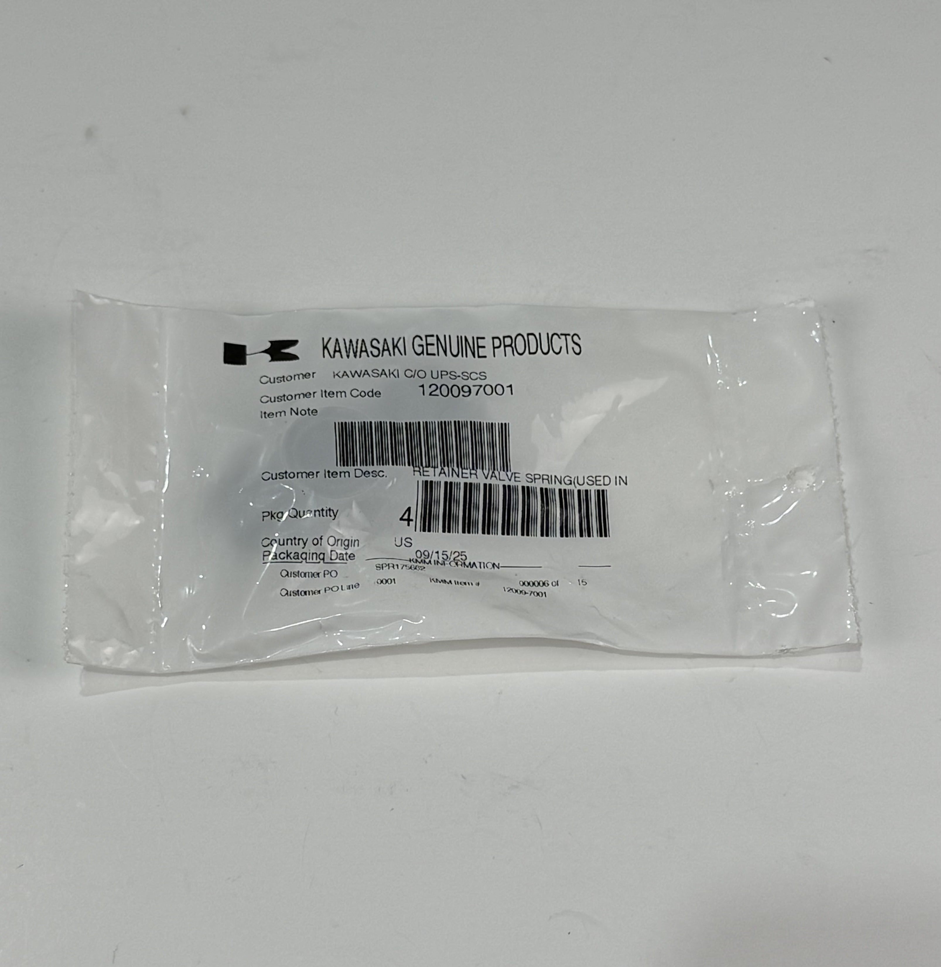 Kawasaki 12009-7001 - Retainer, Valve Spring