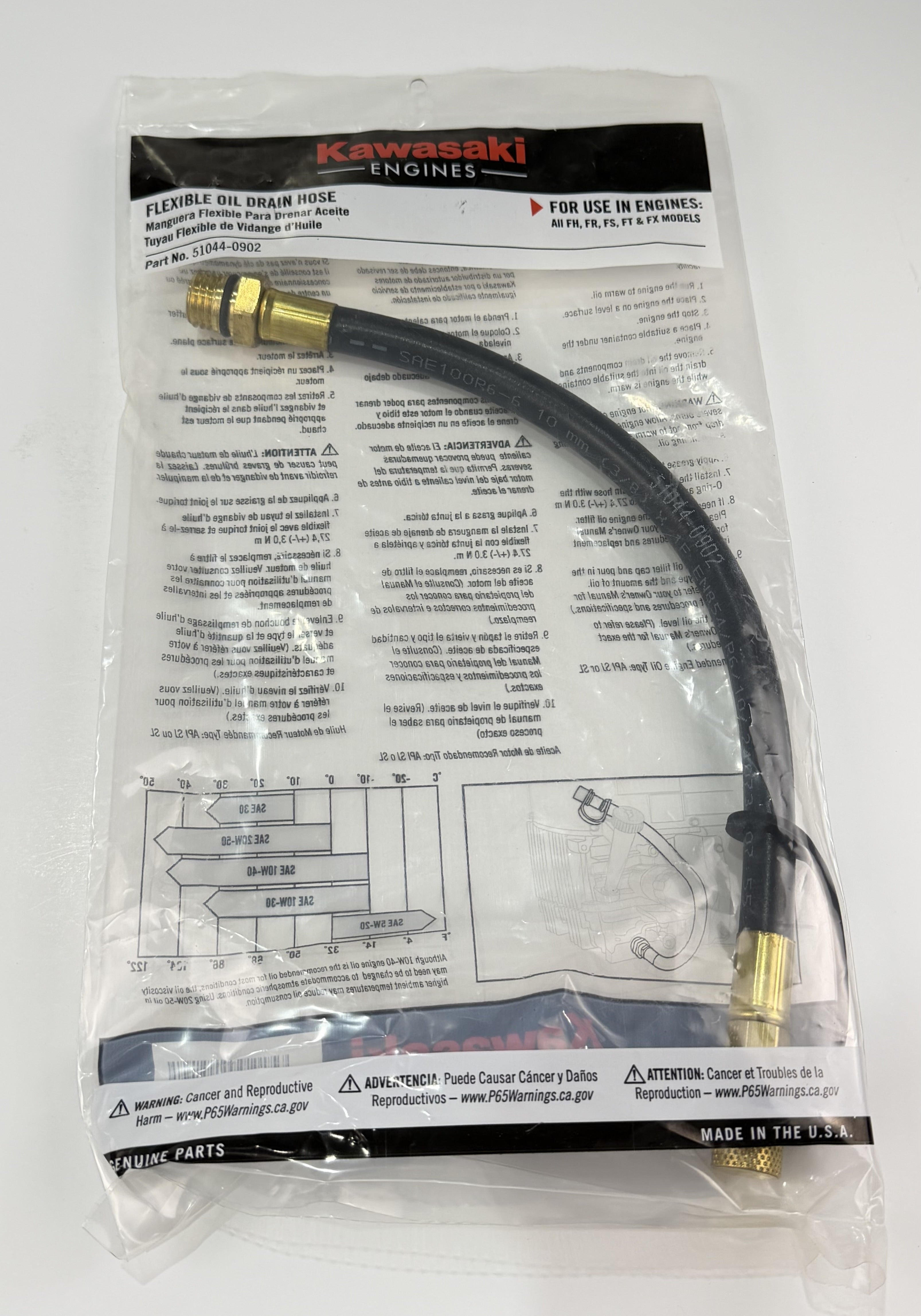 Kawasaki 51044-0902 - Flexible Oil Drain Hose